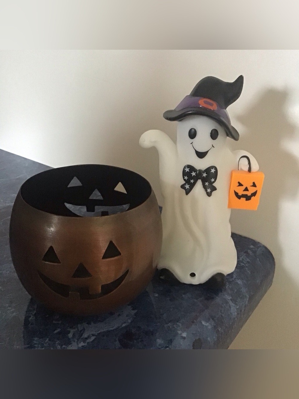 Halloween Plastic Ghost Jack o’ Lantern Pumpkin Candle Holder Fall Autumn Decor